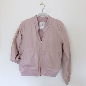 Anthropologie dusty rose pink bomber jacket small